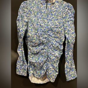 Zara Blue Floral Shirt 100% Cotton